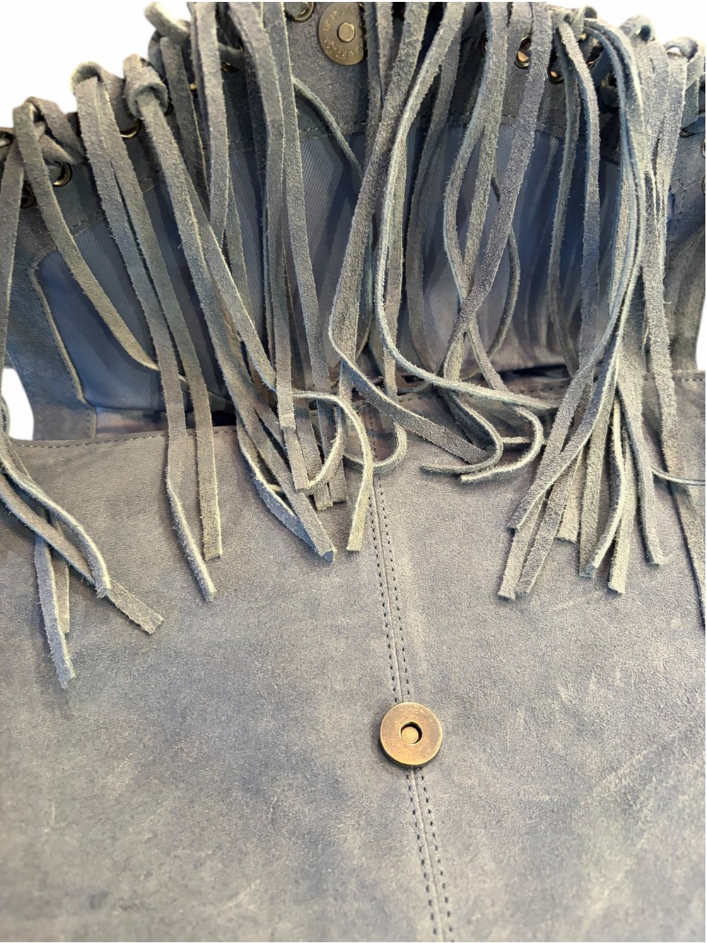Haute Hippie Blue Suede Fringe Crossbody - Picture 9 of 16